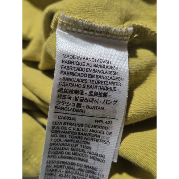 Levis Shirt Adult Medium Yellow Black Logo Graphic Tee Crew Neck Casual Mens - Picture 5 of 9